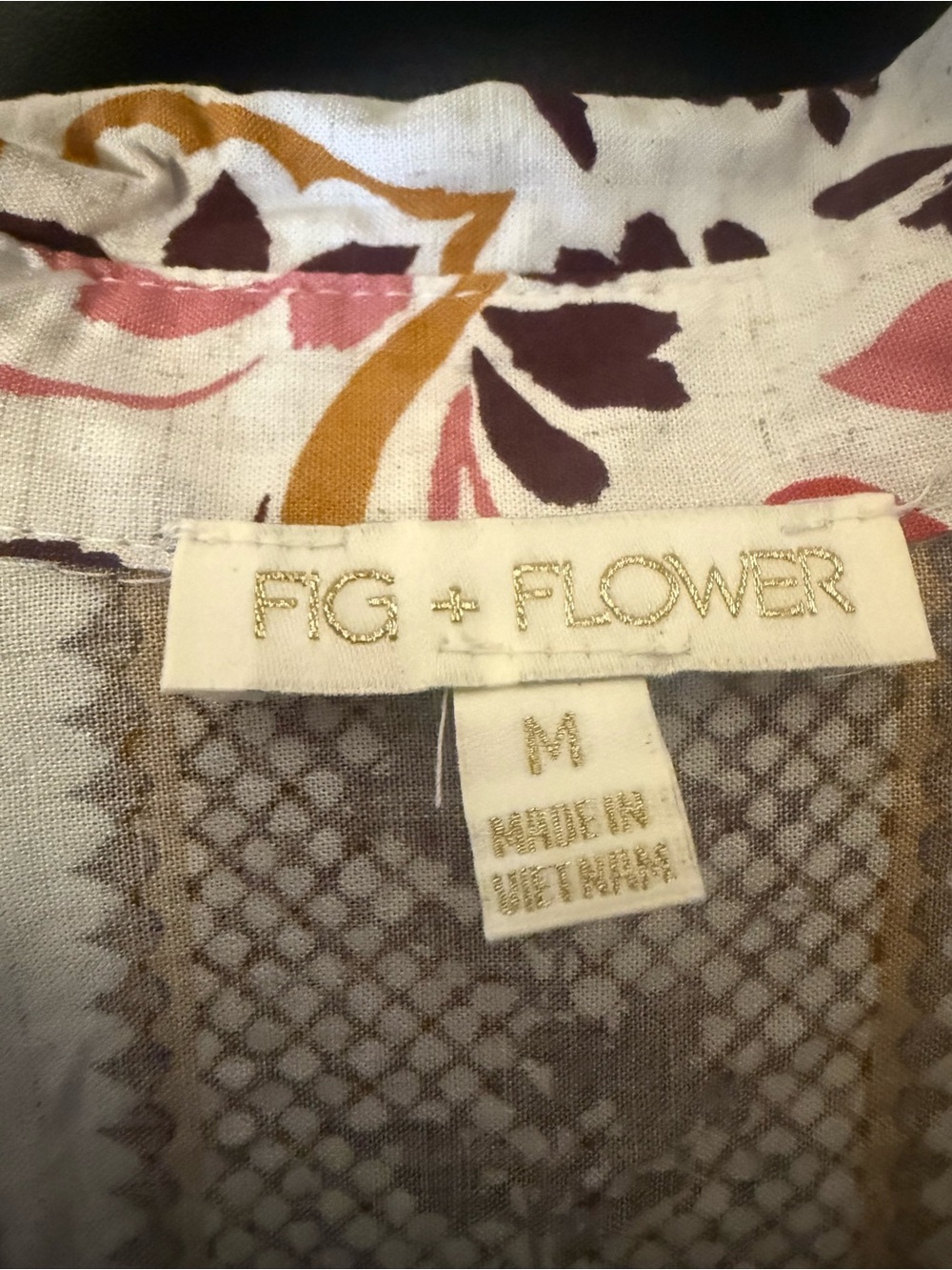 NWT Anthropologie FIG & FLOWER Boho Midi Dress M Linen Rayon Floral Button Down - Picture 2 of 8